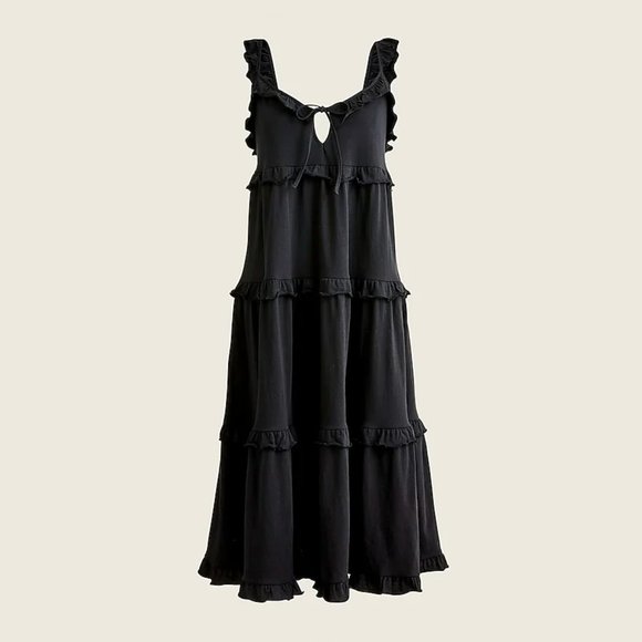 J. Crew Dresses & Skirts - NWT J CREW tiered knit keyhole maxi dress sz L black